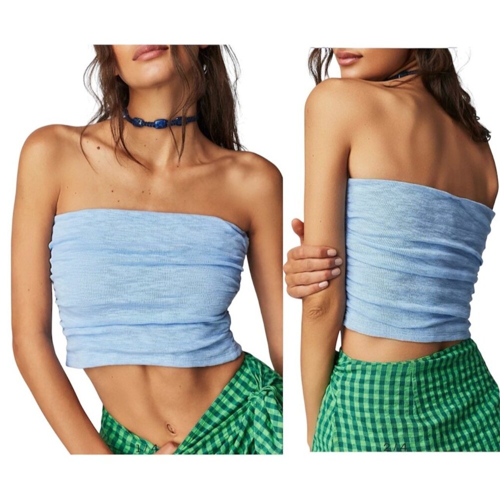 Free People Womens Boulevard Tube Blue Vista Top XL - Picture 2 of 7